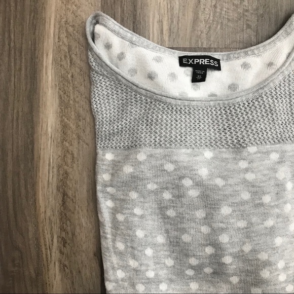 BOGO Express Grey Polka Dot 1/2 Sleeve Sweater - Picture 2 of 5